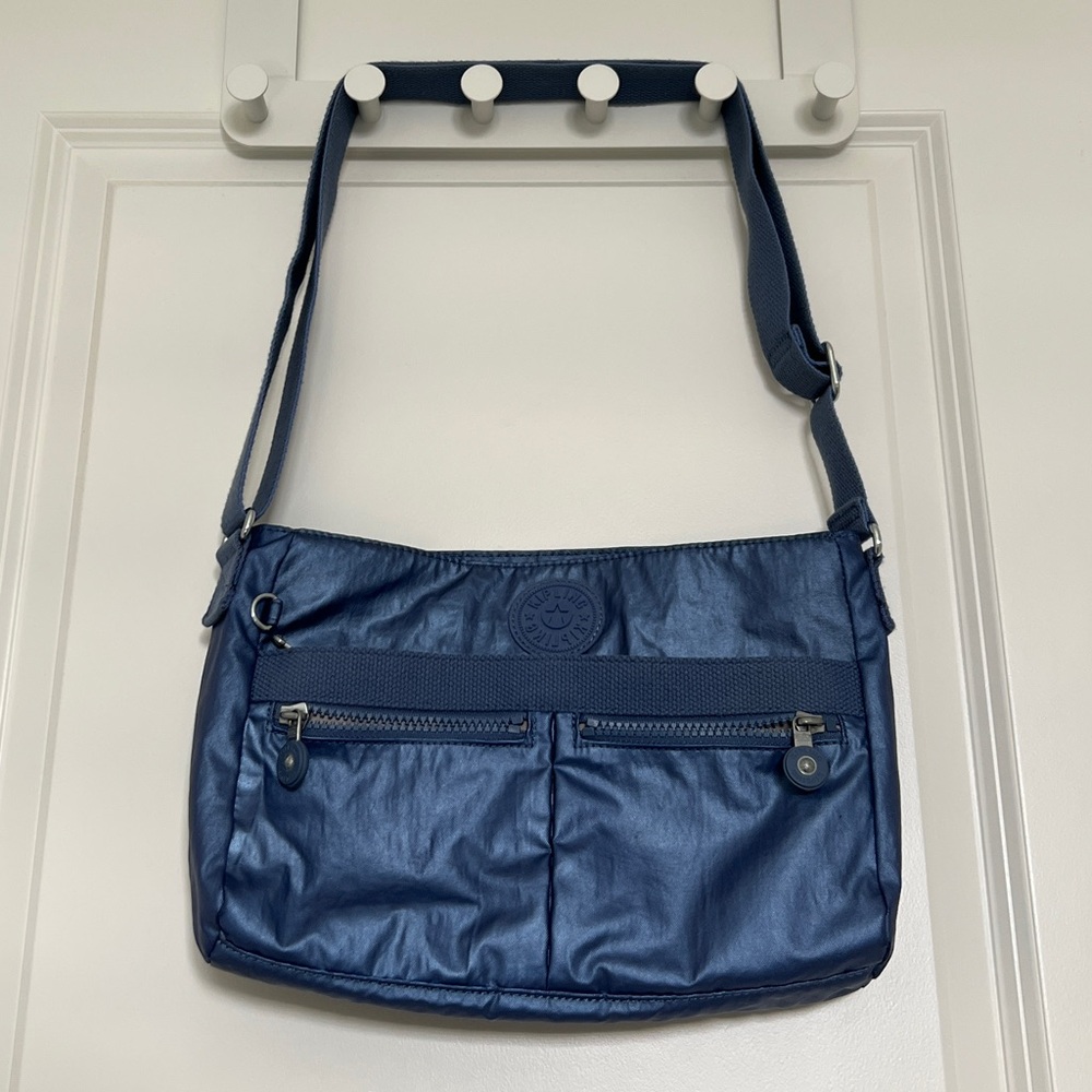 Kipling Metallic Blue New Angie Crossbody Bag